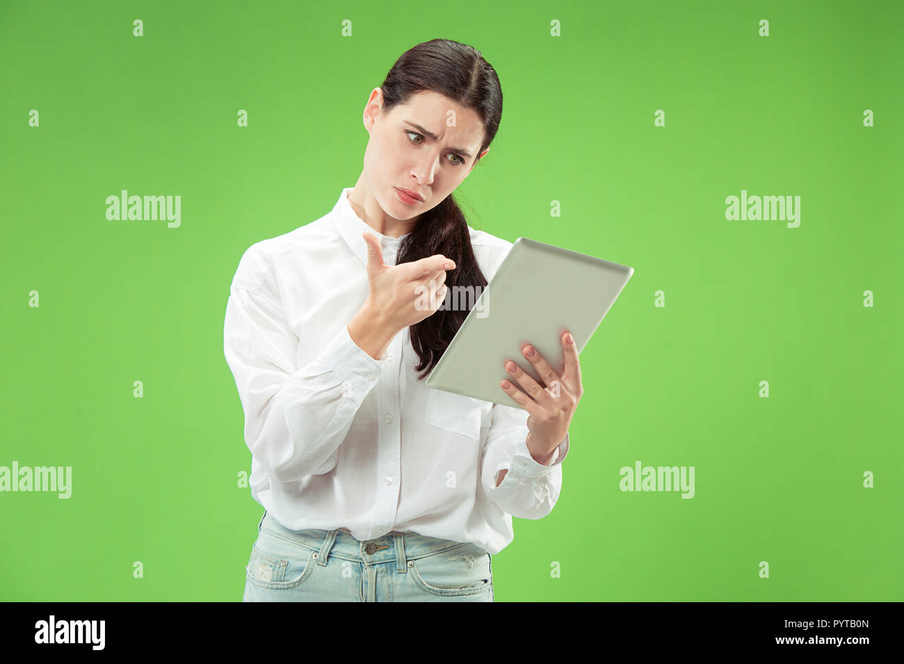 Businesswoman with laptop. Love to computer concept. Attractive female ...