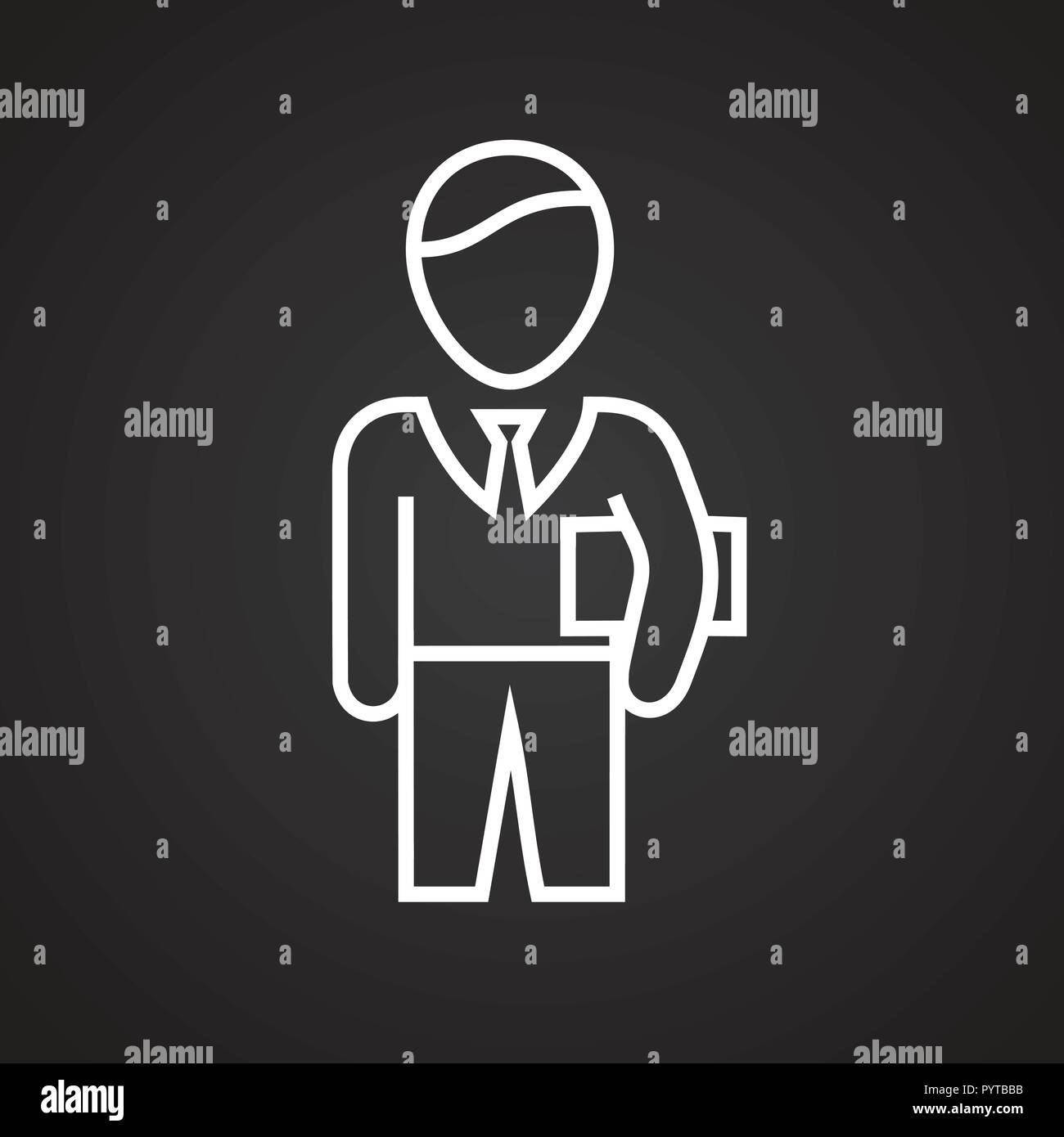 Businessman thin line on black background icon Stock Vector Image & Art ...