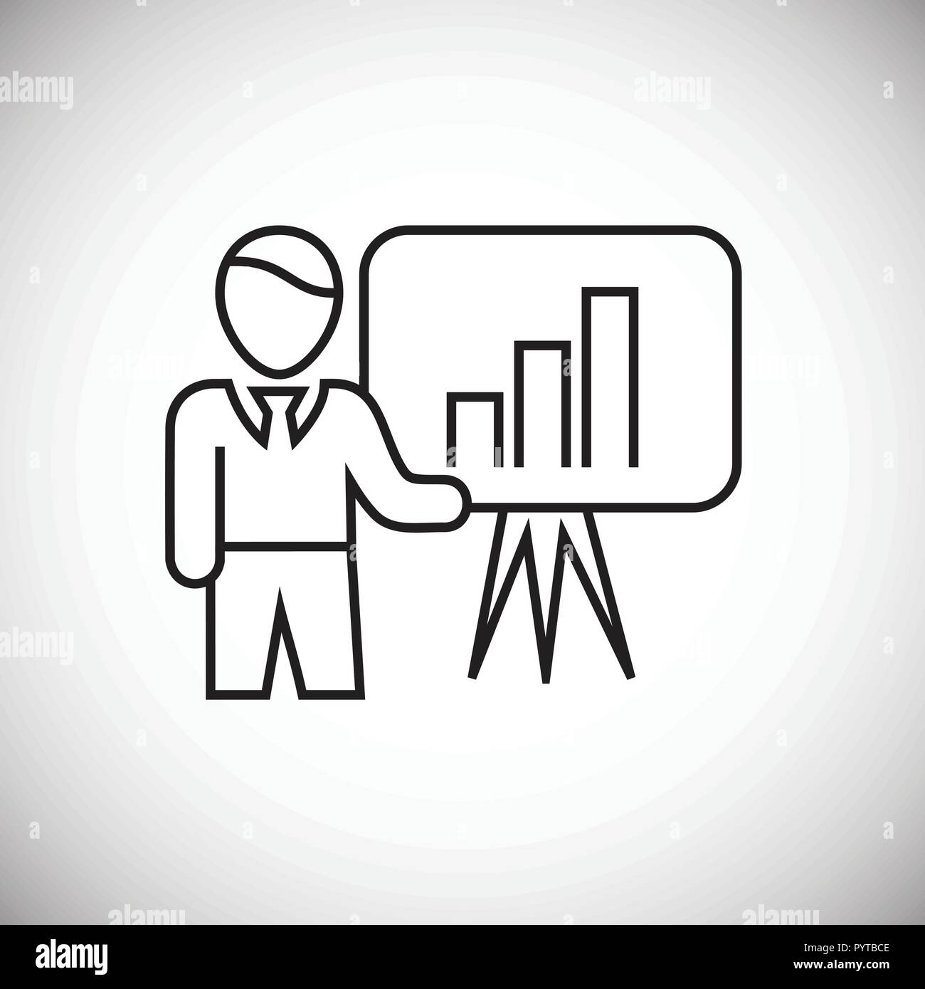 Business presentation thin line on white background icon Stock Vector ...