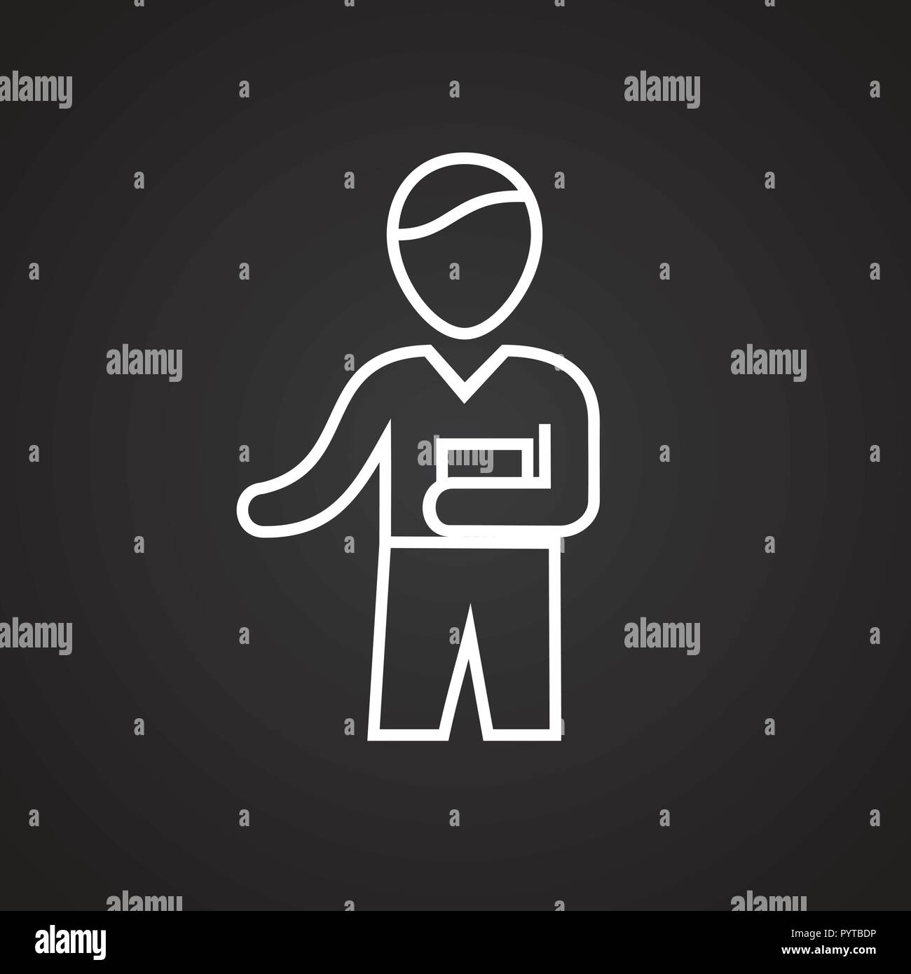 Manager thin line on black background icon Stock Vector Image & Art - Alamy