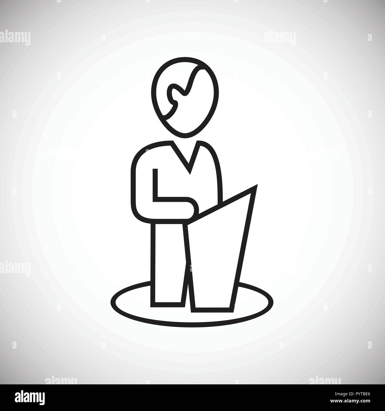 Speaker thin line on white background Stock Vector