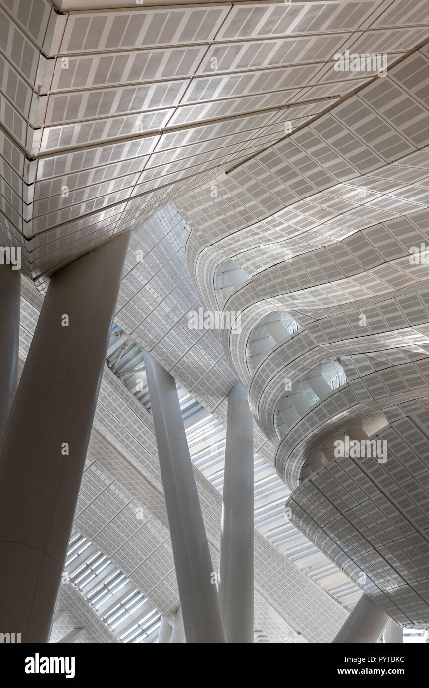 Interior China High Speed Rail building West Kowloon, Hong Kong Stock Photo