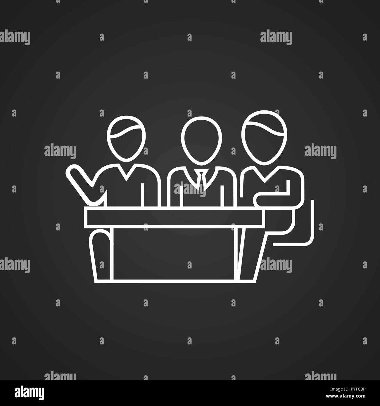 Business meeting thin line on black background Stock Vector Image & Art ...
