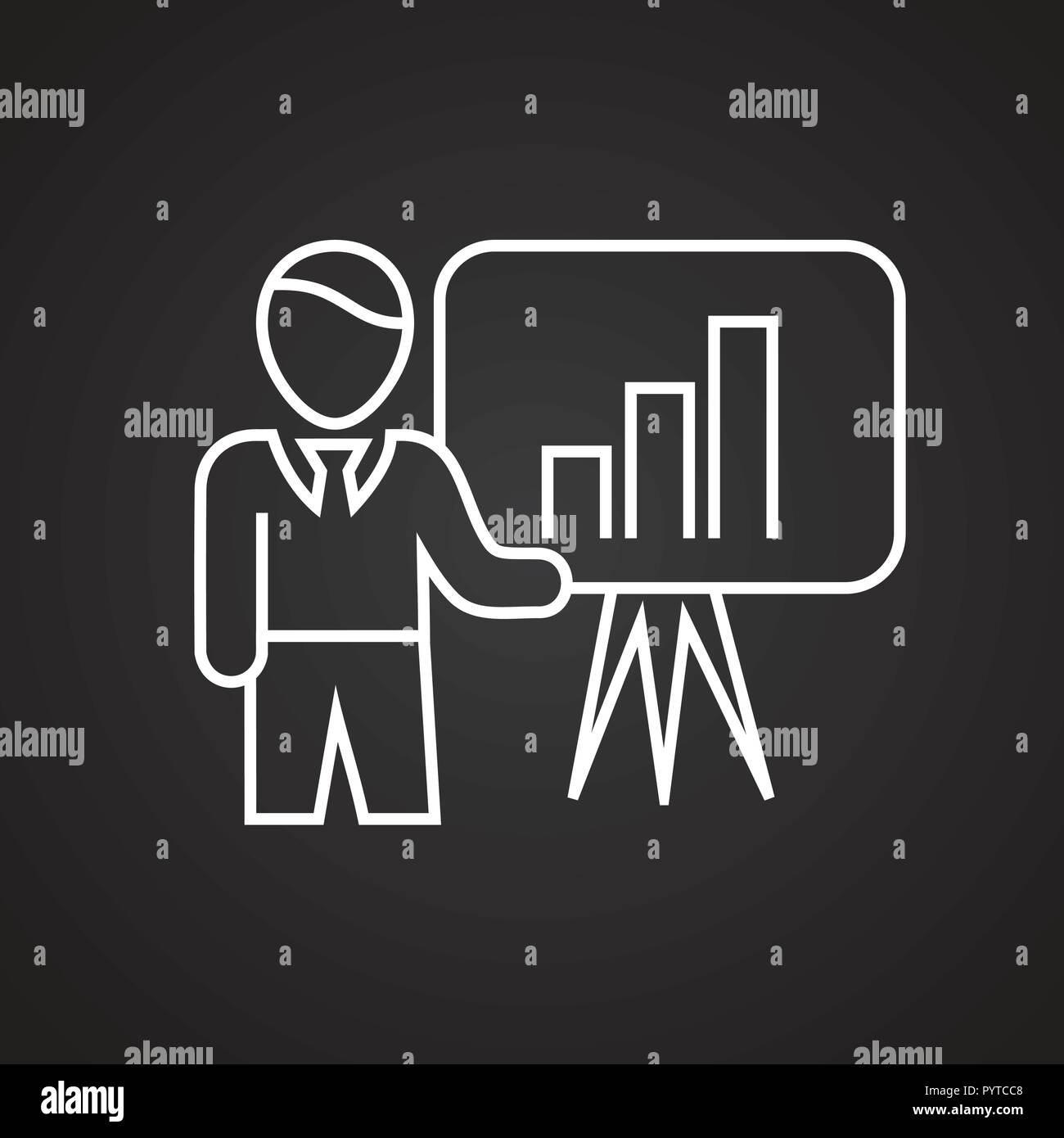 Business presentation thin line on black background Stock Vector Image ...