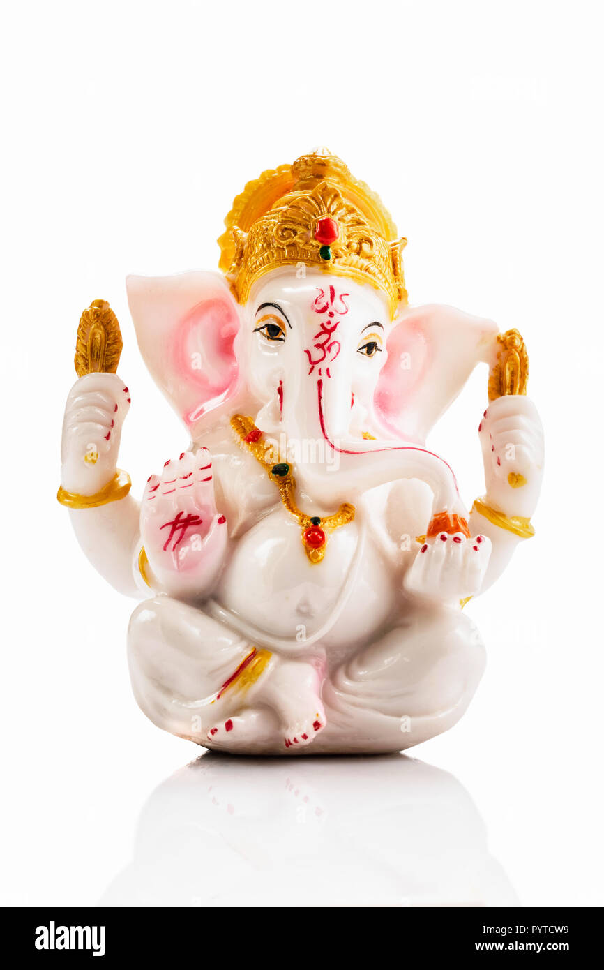 Ganesha statue on white Stock Photo
