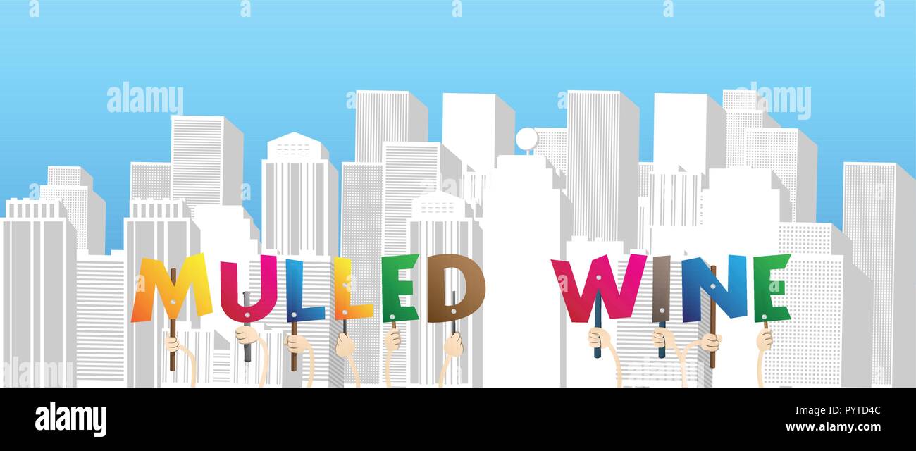 Diverse hands holding letters of the alphabet created the word Mulled