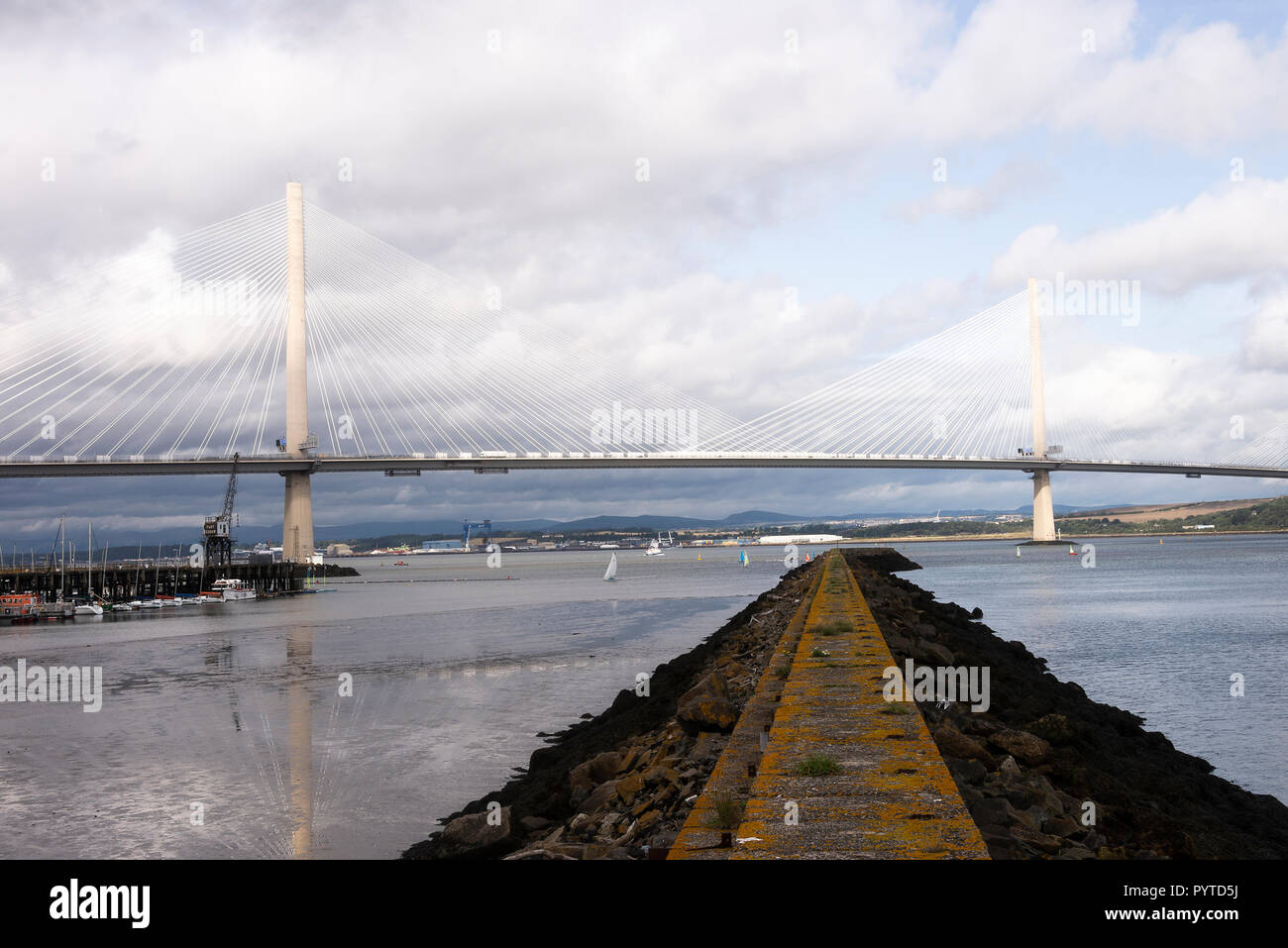 The New Queensferry Road Bridge Crossing the Firth of Forth Between Edinburgh and South Queensferry Scotland United Kingdom UK Stock Photo