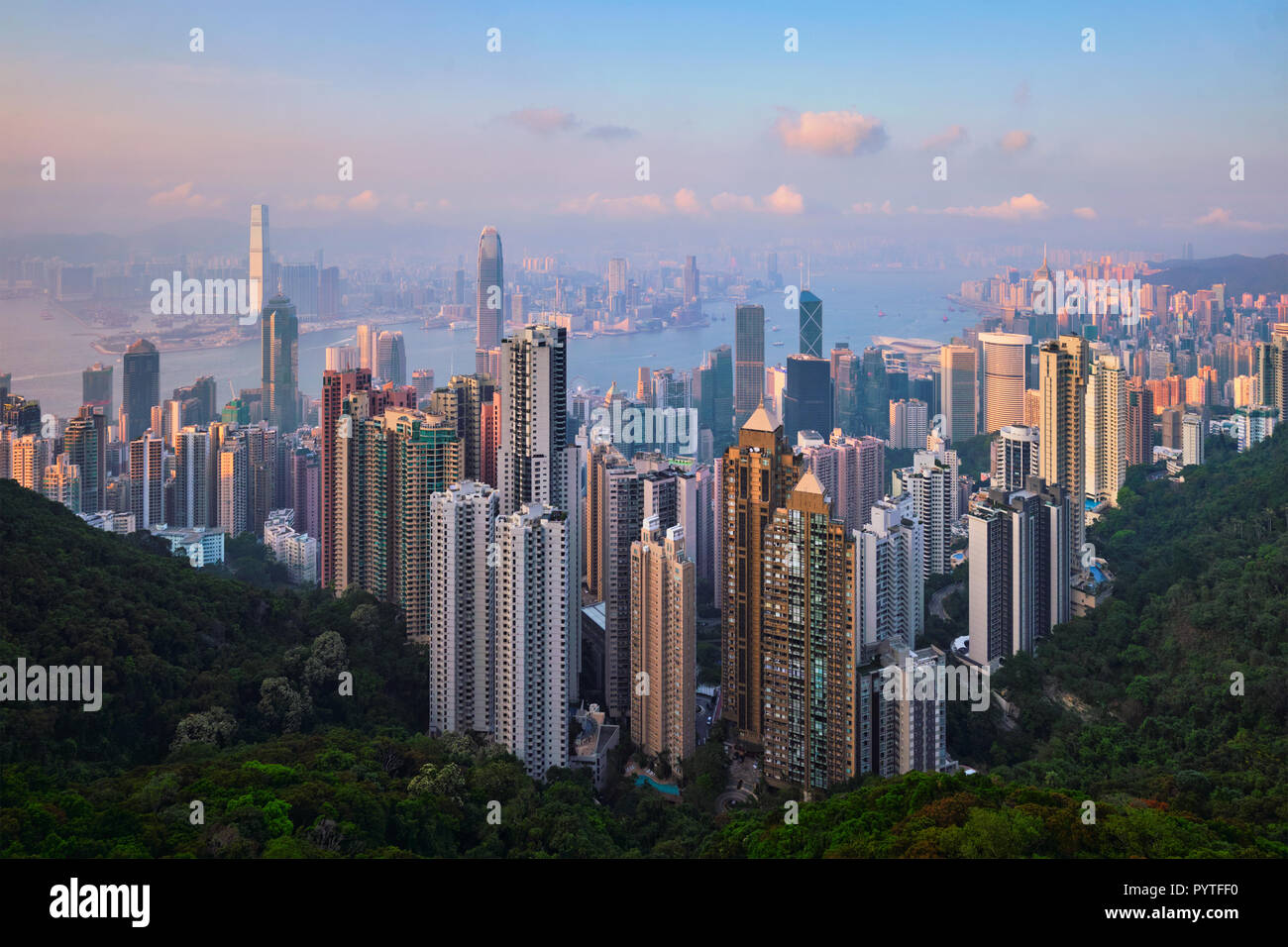 Hong Kong skyscrapers skyline cityscape view Stock Photo - Alamy