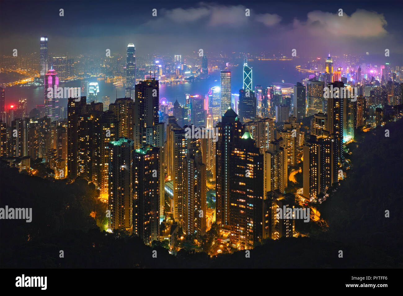 Hong Kong skyscrapers skyline cityscape view Stock Photo - Alamy