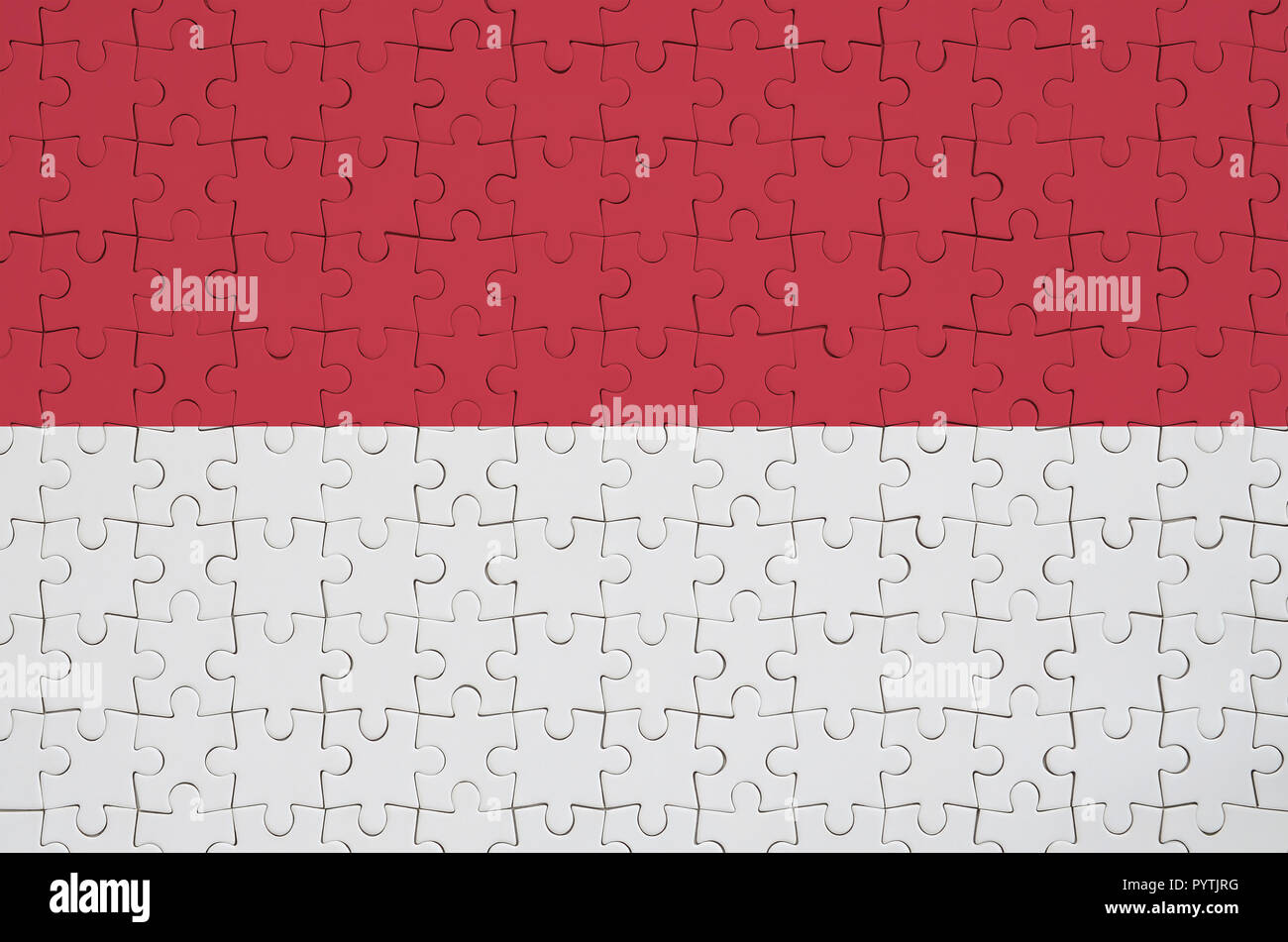Flag monaco official national hi res - Monaco Flag Is Depicted On A Folded Puzzle PYTJRG