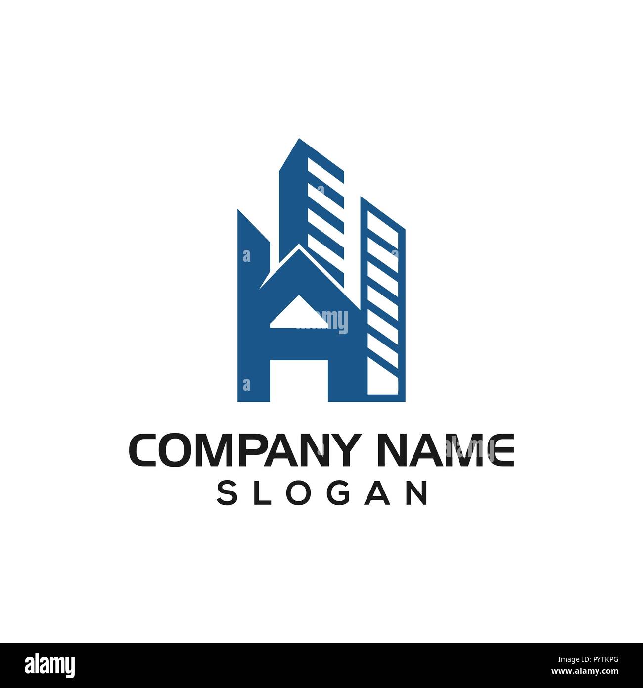 A building construction, Initial A with building concept as logo icon