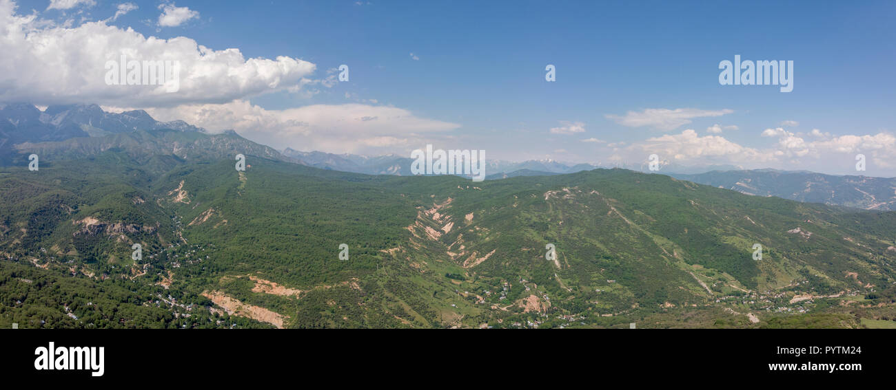 Arslanbob Is a Valley, Mountain Range, and a Large Wild Walnut (Juglans Regia) Forest in Jalal-abad Province of Western Kyrgyzstan. Here, the Trees Ca Stock Photo
