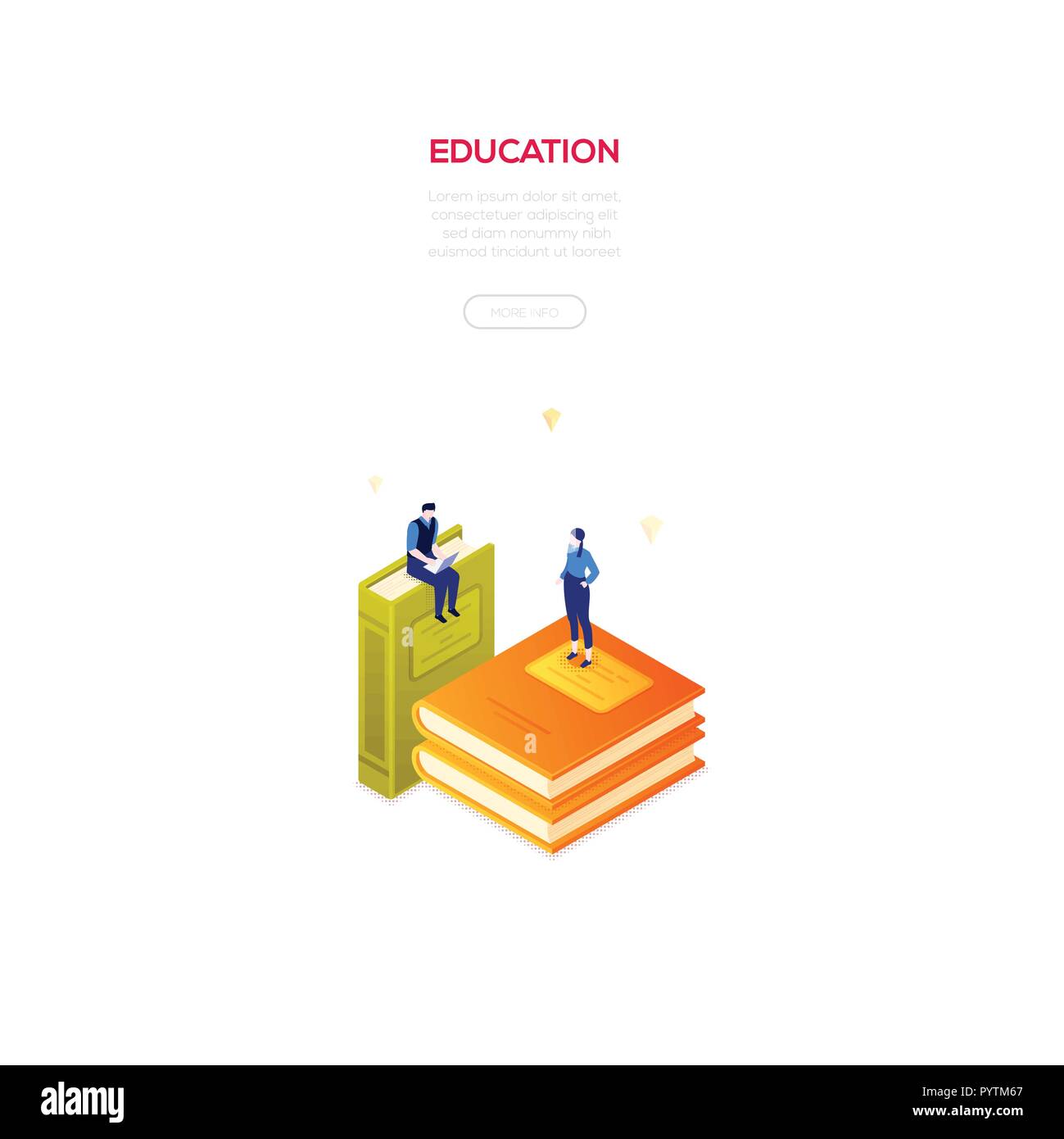 Education concept - modern isometric vector web banner Stock Vector ...