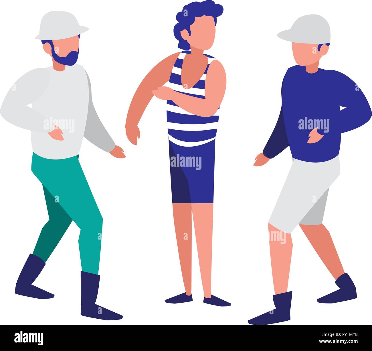 young men modeling characters vector illustration design Stock Vector ...
