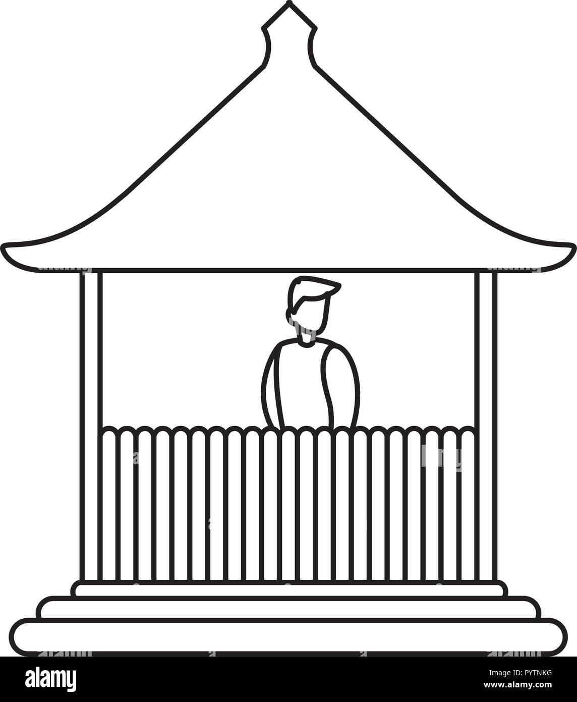 man on park kiosk icon over white background, vector illustration Stock ...