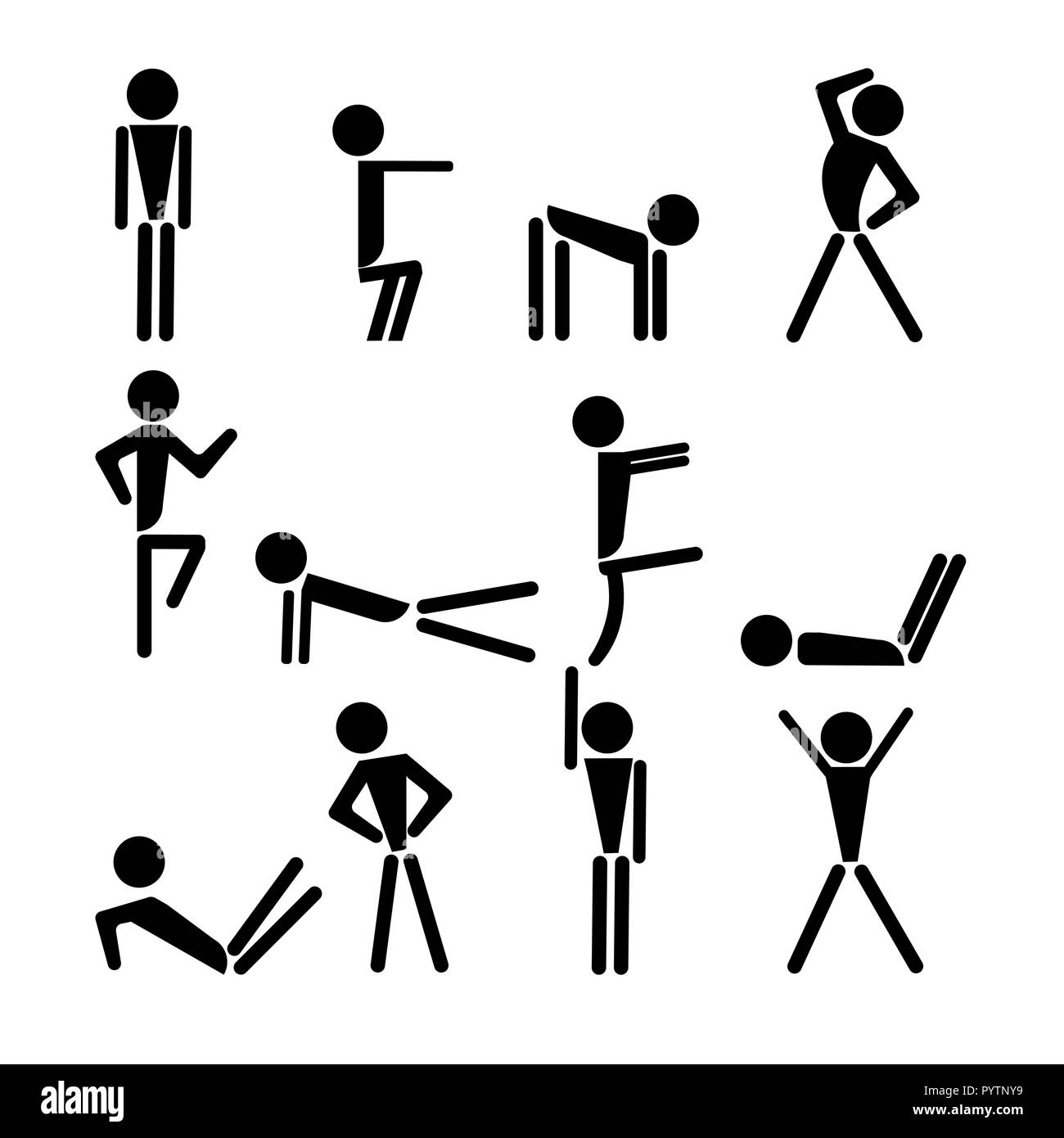 Pictograms which represent yoga exercise Stock Vector Image & Art - Alamy