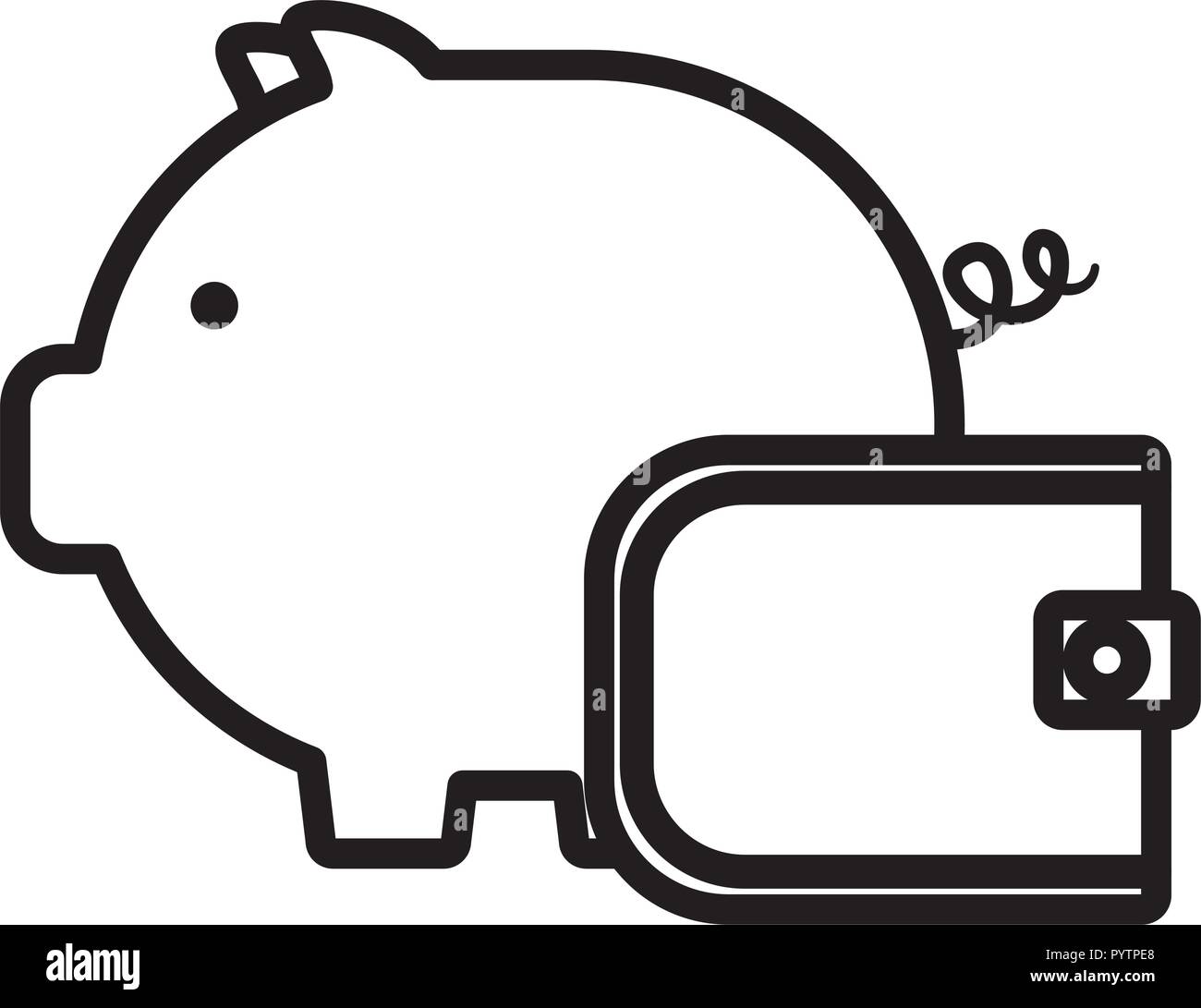 piggy bank and wallet over white background, vector illustration Stock ...