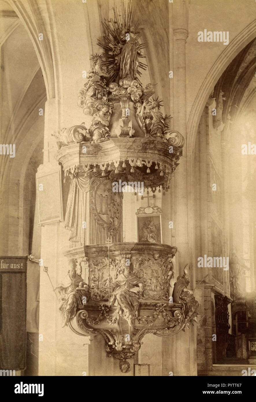 Inside the church of Maria Saal, Austria 1870s Stock Photo