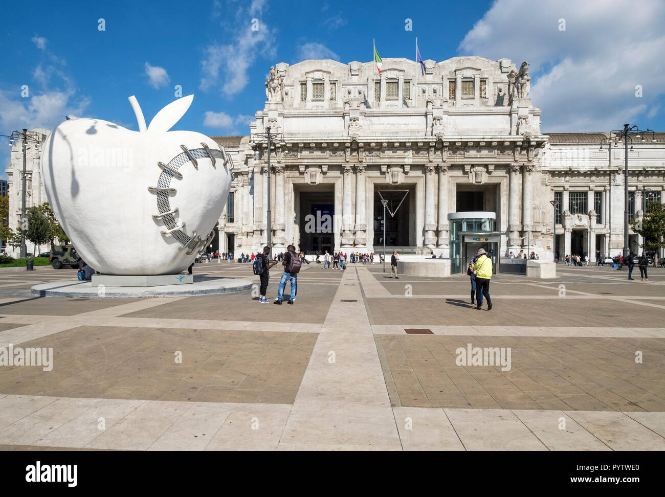 Italy, Lombardy, Milan, Piazza Luigi di Savoia. Big Apple of Milan and Central Station (Stazione di Milano Centrale) Stock Photo