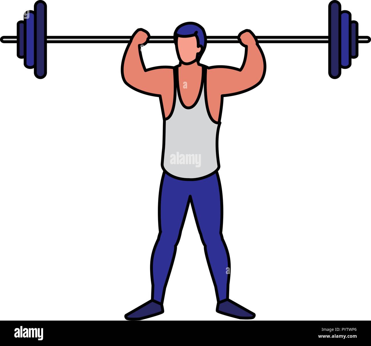 man lifting weights over background, colorful design. vector ...