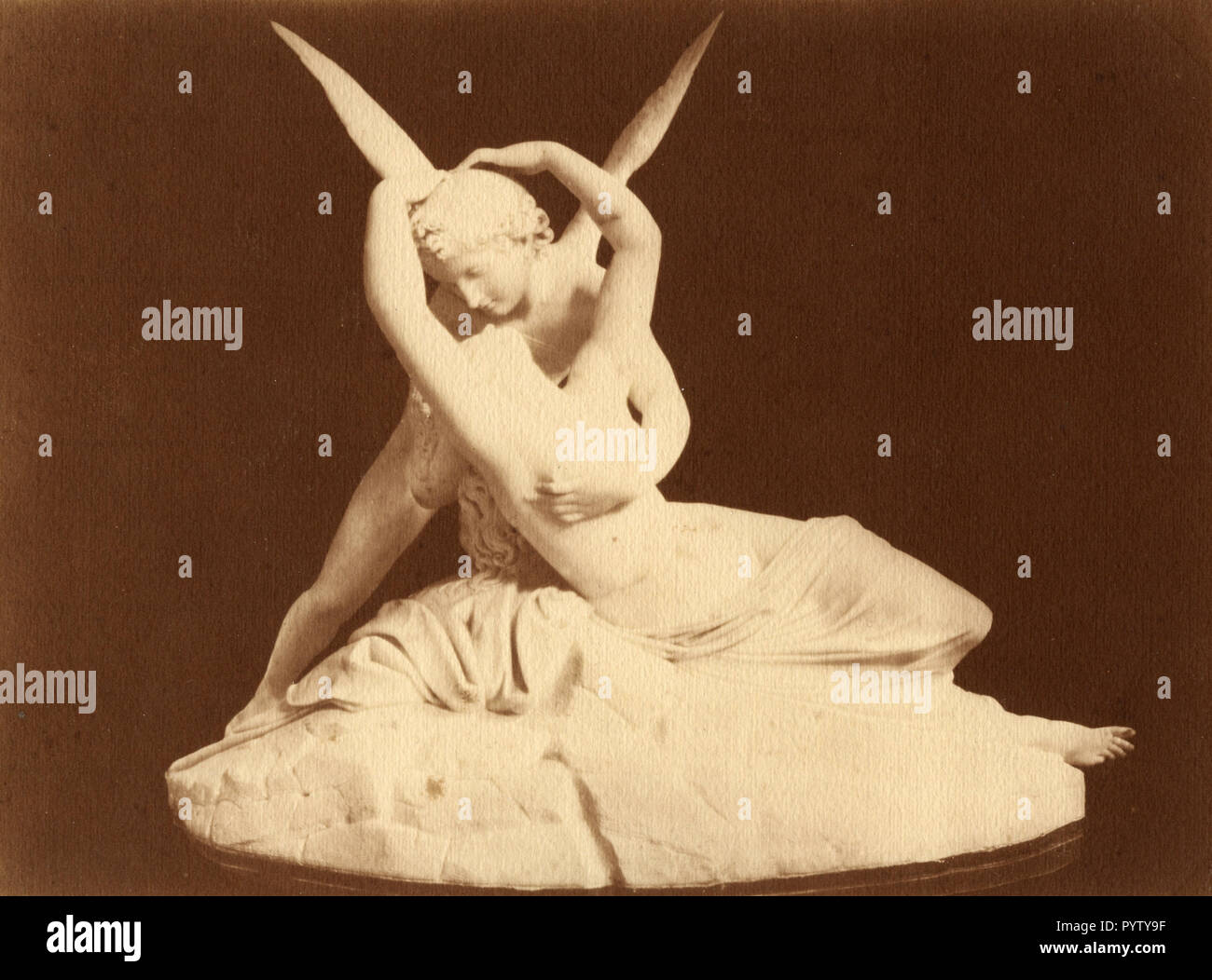 Cupid and Psyche, statue by Antonio Canova, Villa Carlotta, Italy 1920s Stock Photo