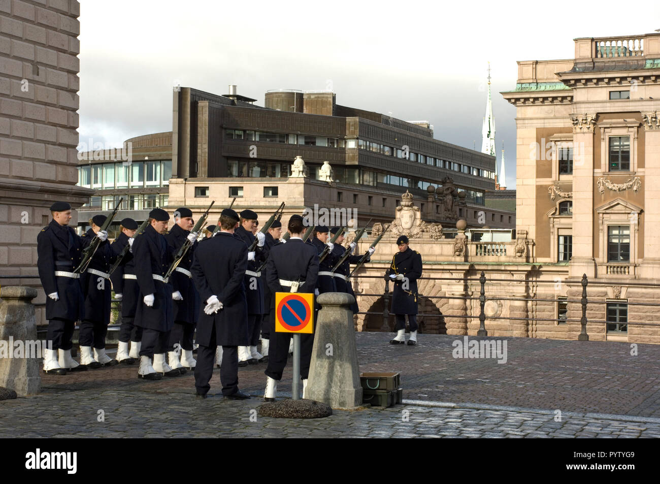 Guards of the Royal Palace in Stockholm. Sweden Stock Photo ...