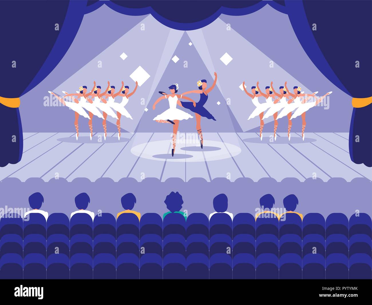 stage with show ballet scene vector illustration design Stock Vector Image  & Art - Alamy