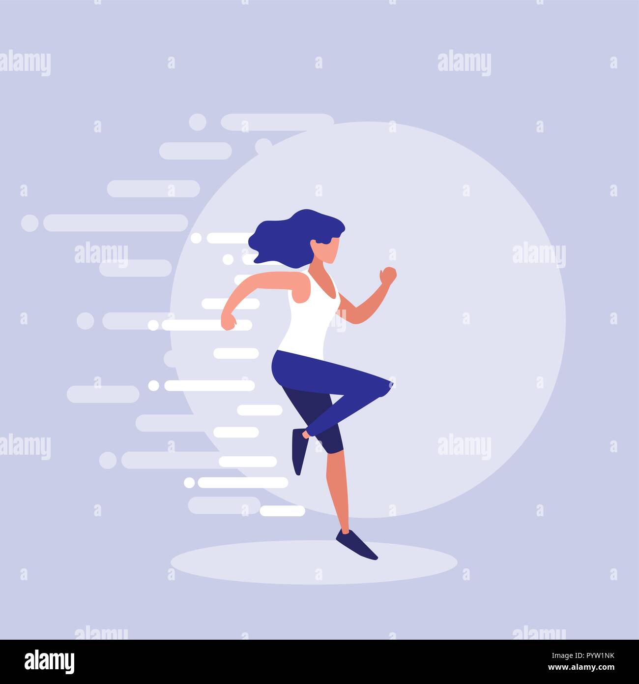 woman athlete running avatar character er vector illustration design