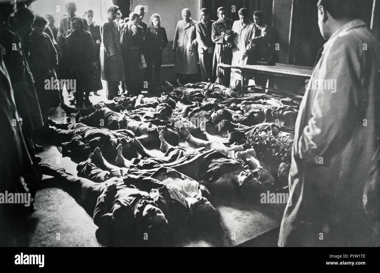 Dead bodies of people, Budapest, Hungary 1956 Stock Photo