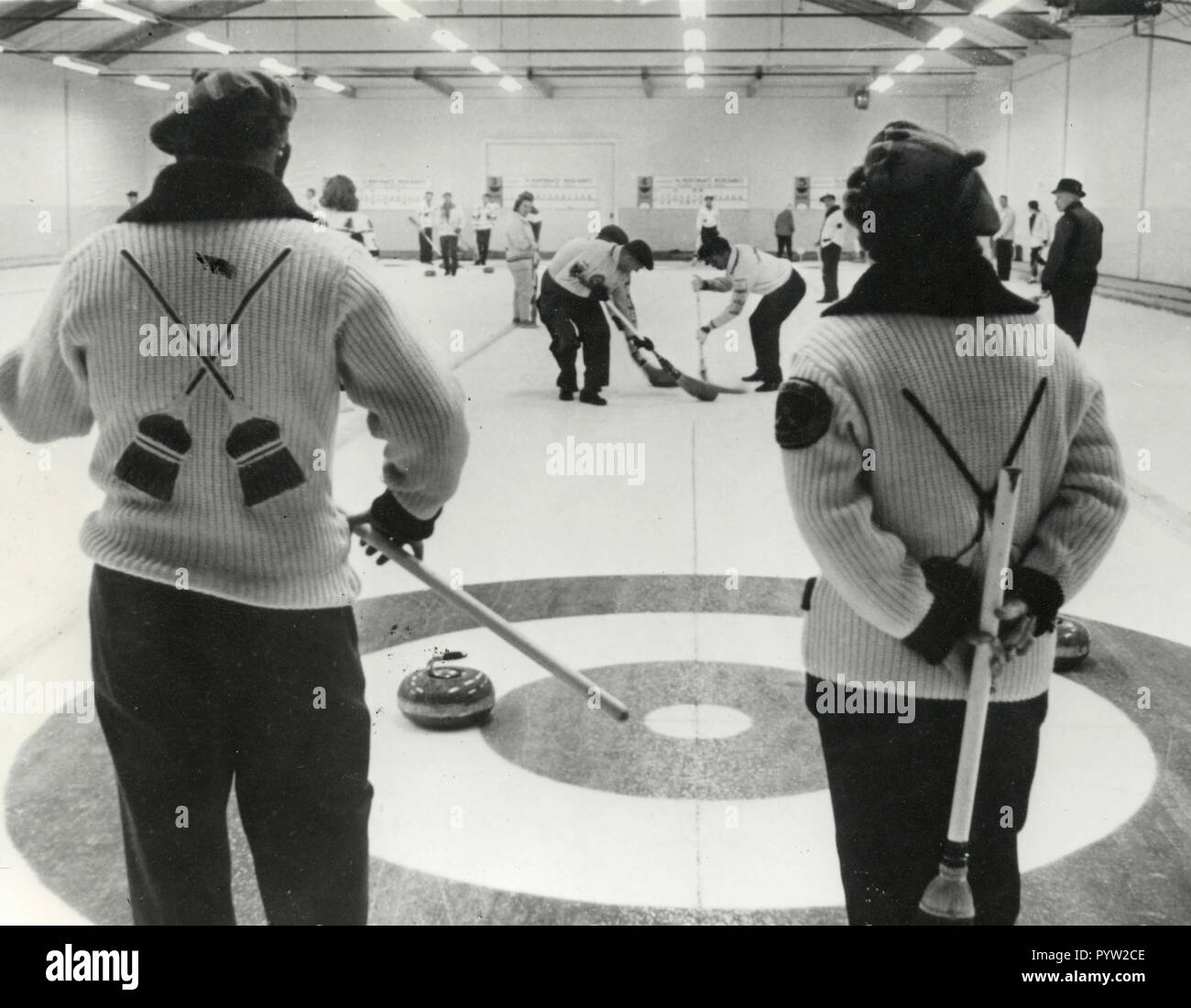 Curling players, Seattle, USA 1960s Stock Photo