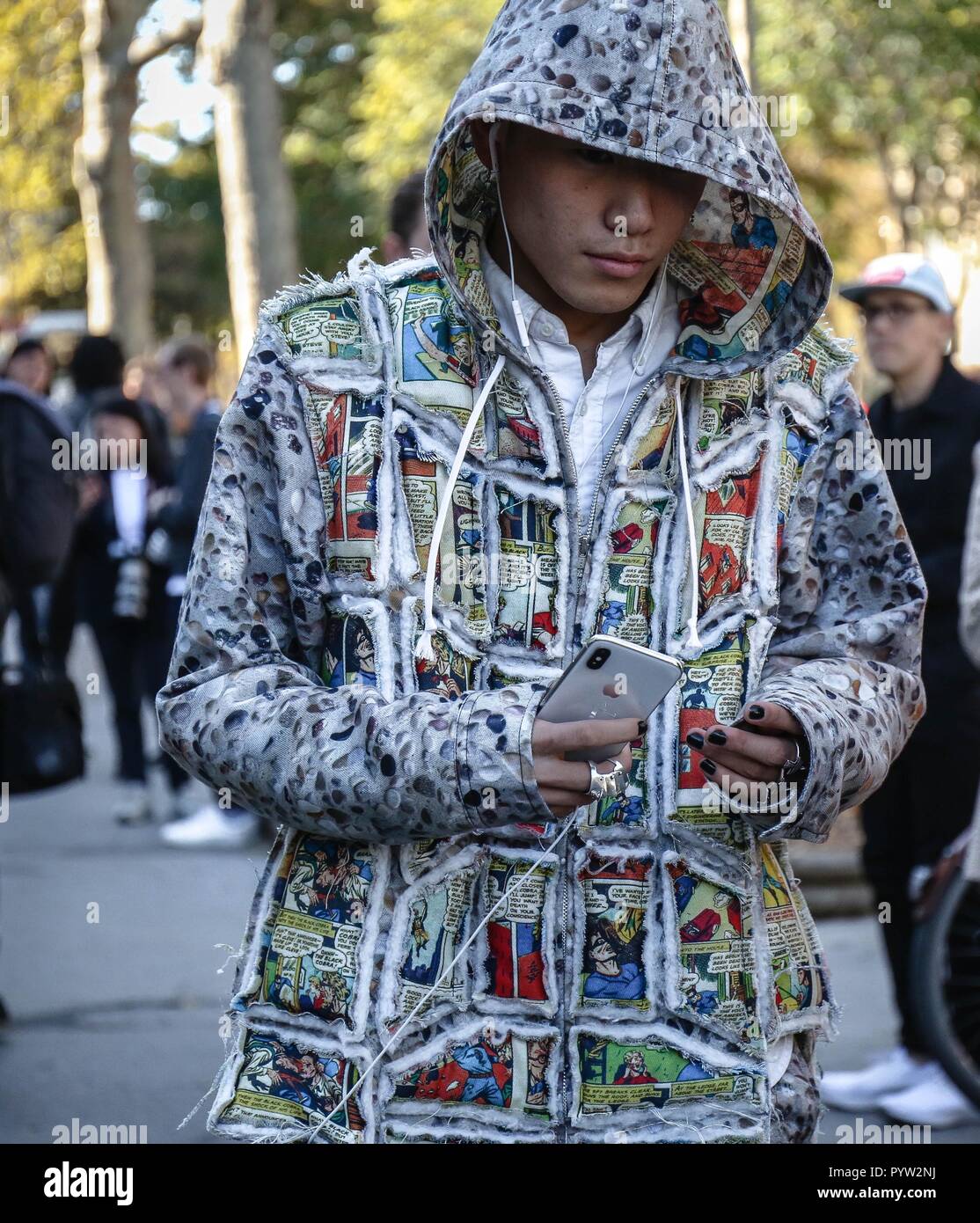 PARIS, France- September 26 2018: Men on the street during the Paris Fashion Week. Stock Photo