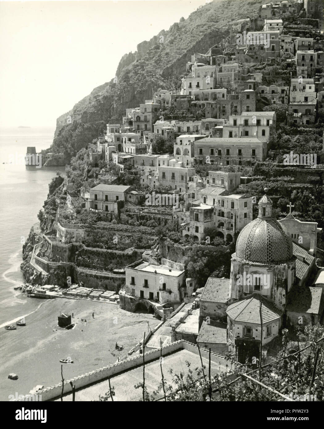 View of Positano, Italy 1950s Stock Photo - Alamy