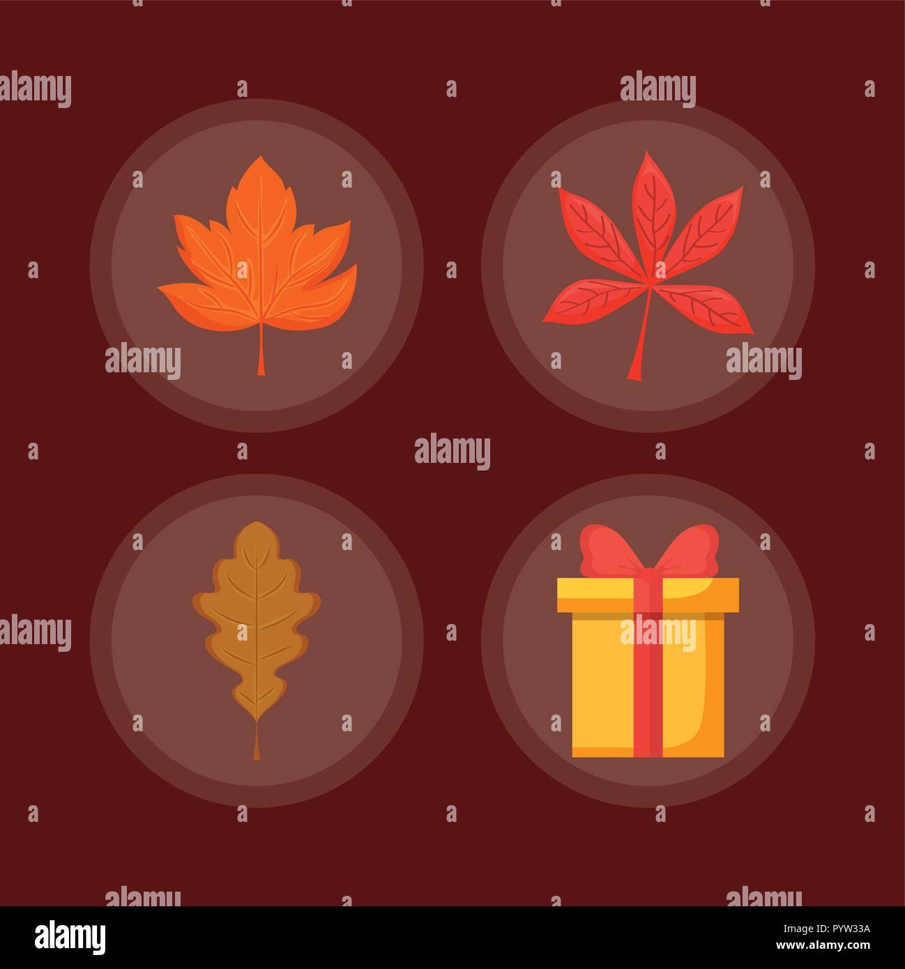 set icons of thanksgiving day happy vector illustration design Stock ...