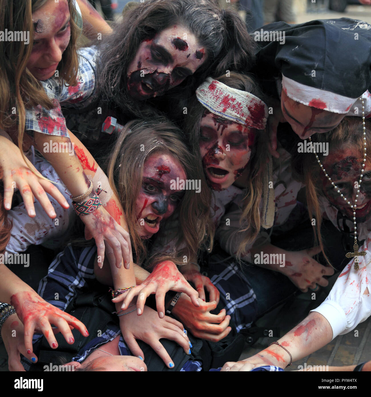 Zombie walk in Montpellier, Occitanie France Stock Photo