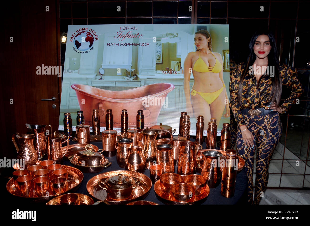 Mumbai, India. 30th Oct, 2018. Indian actress Gizele Thakral seen at the launch of Zaki Home Decor products in India at hotel JW Marriott juhu in Mumbai. Credit: SOPA Images Limited/Alamy Live News Stock Photo