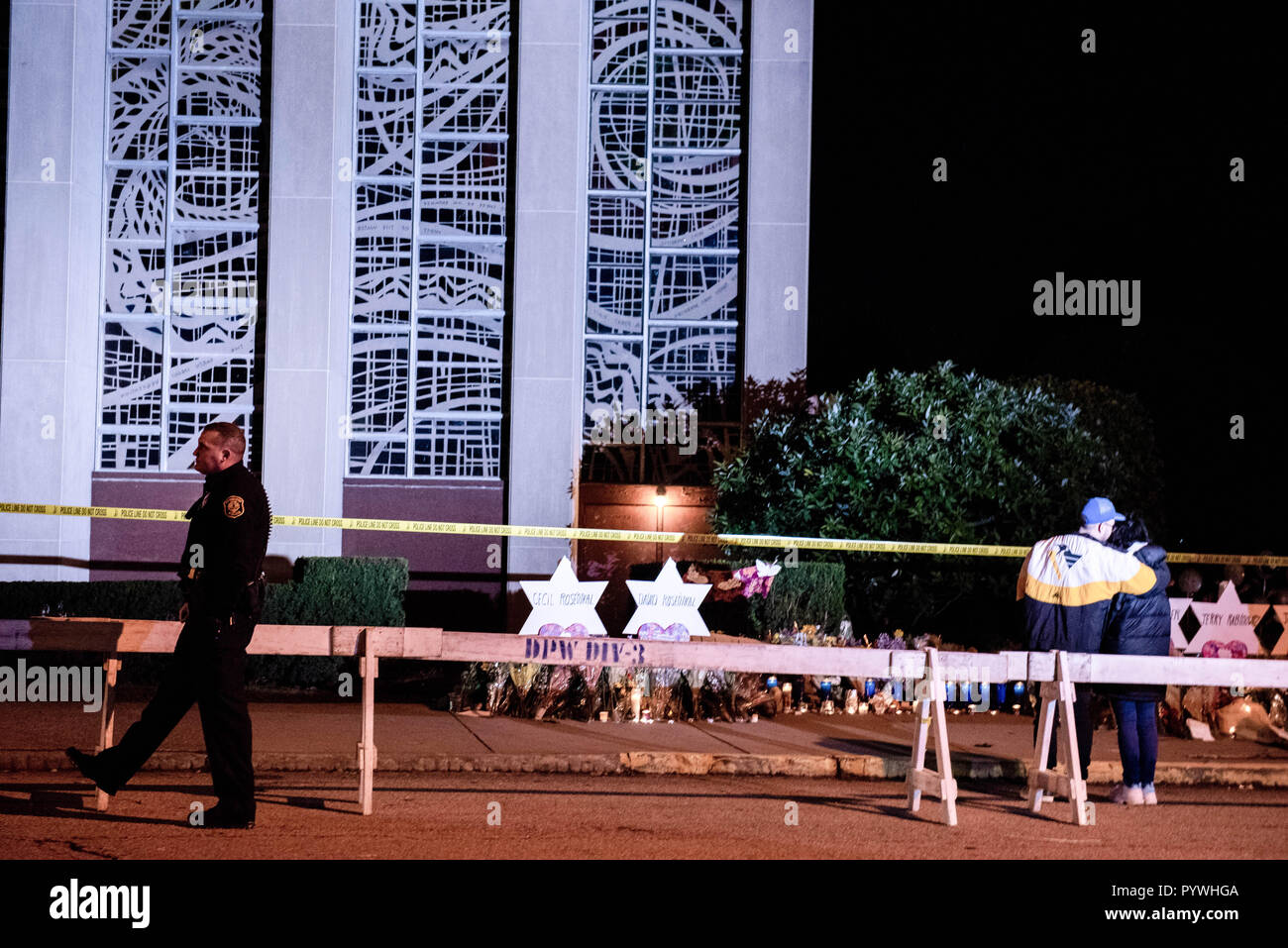 A Penguins fans seen paying their respect at synagogue. After the