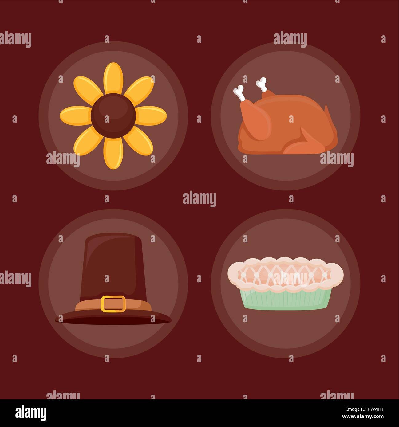 set icons of thanksgiving day happy vector illustration design Stock ...