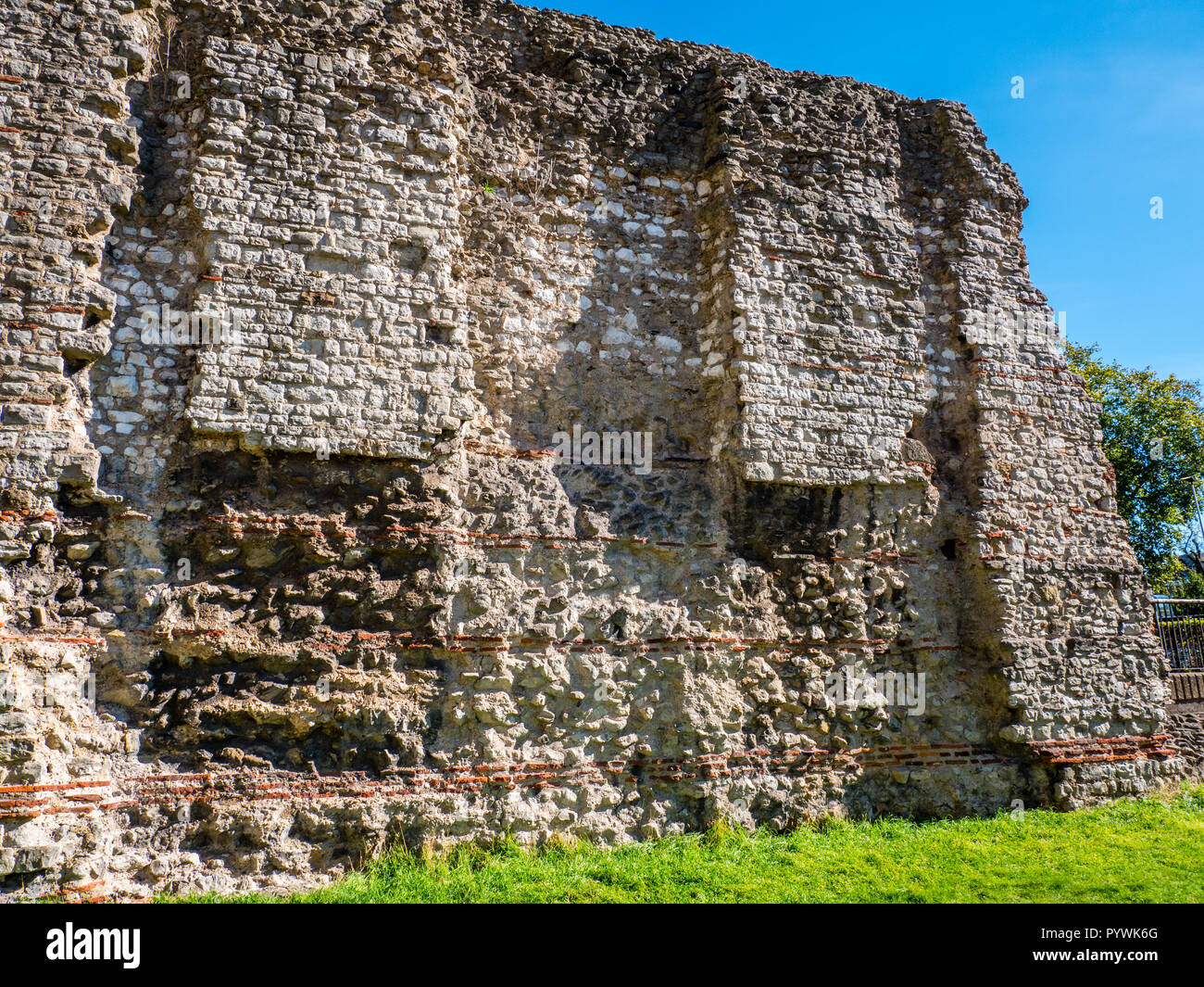 Ruins of Roman London, Walls of London, Tower Hill, London, England, UK