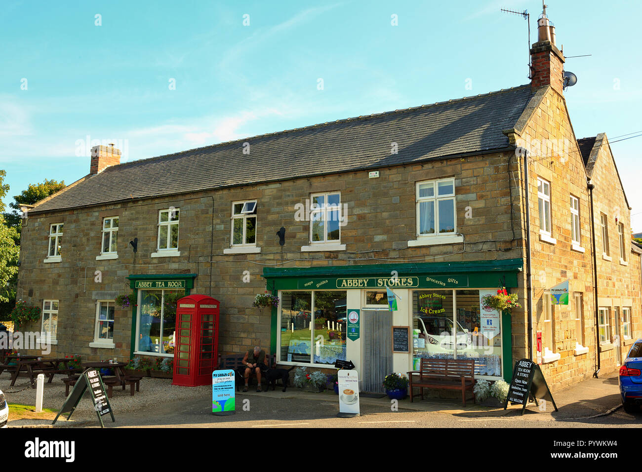 Rosedal Abbey Village Store & Tea Room in the North Yorkshire Moors UK Stock Photo