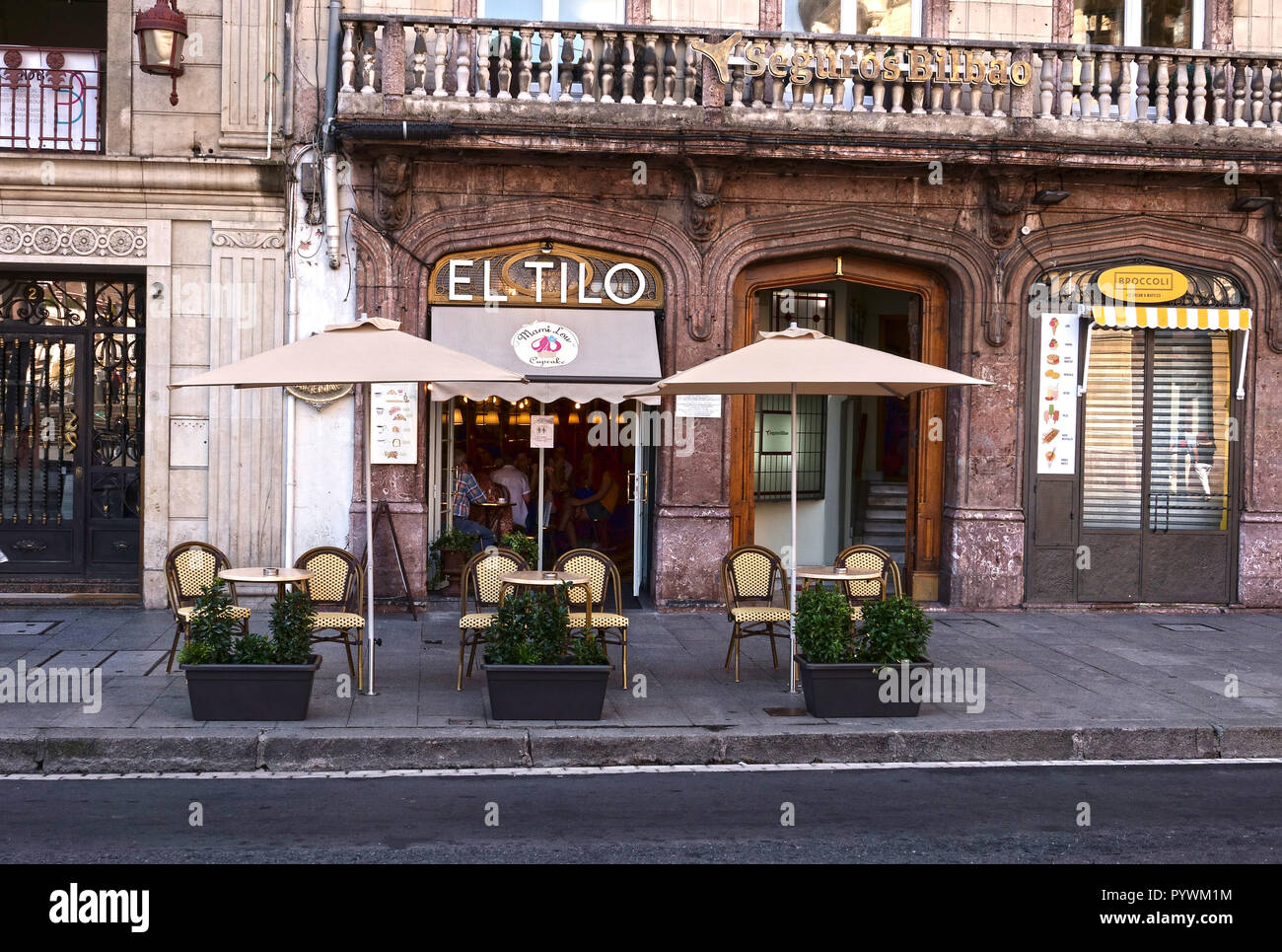 Bilbao City, Basque Region, Spain  El Tllo bar and restaurant in the Arriaga area near the Theatre of the same name Stock Photo