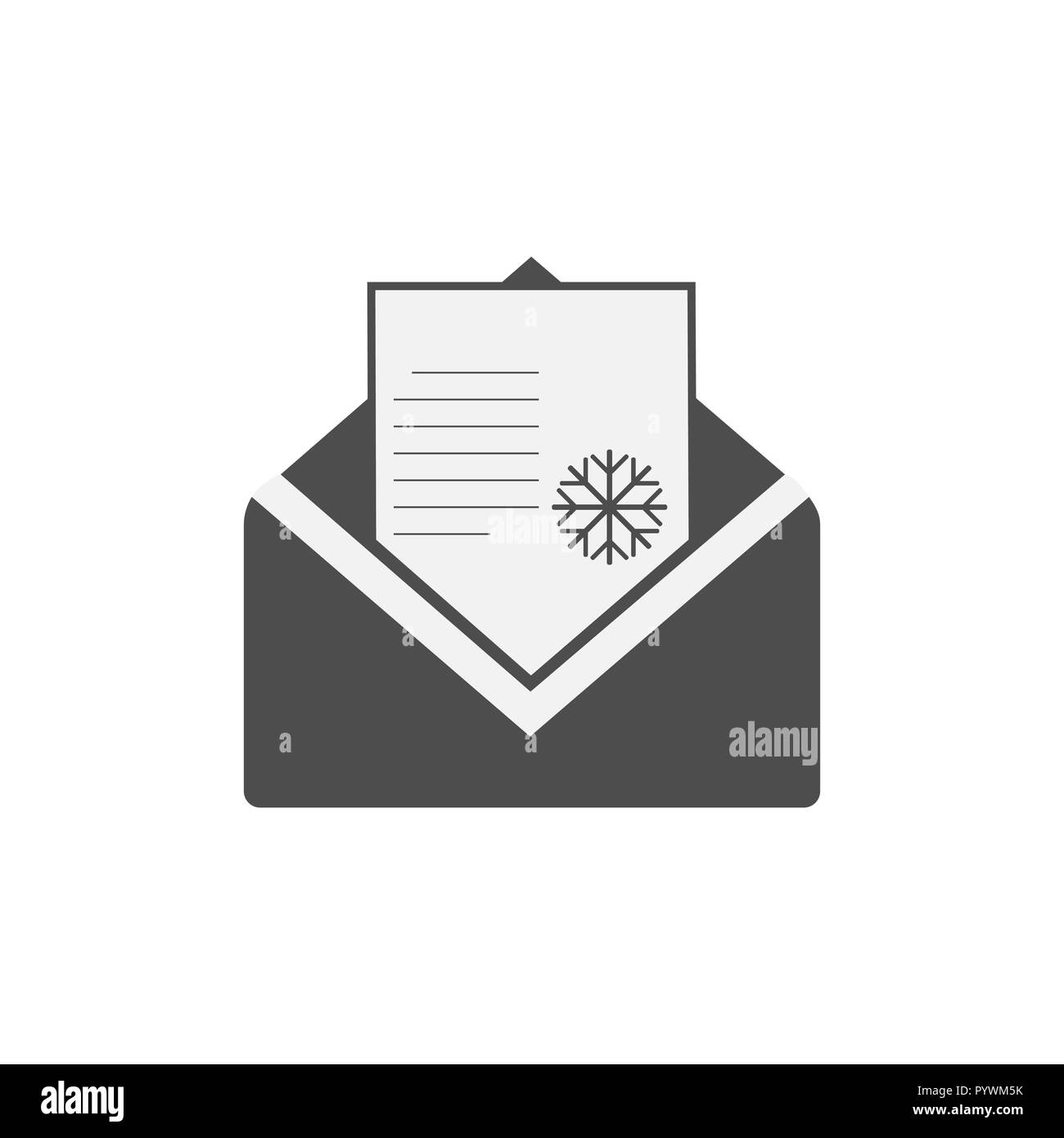 Christmas icon. Christmas email message icon. Vector illustrations. Flat design. Stock Vector