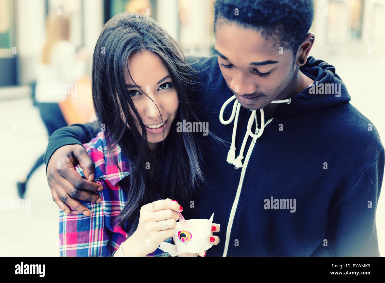 Portrait of young lovable couple Stock Photo