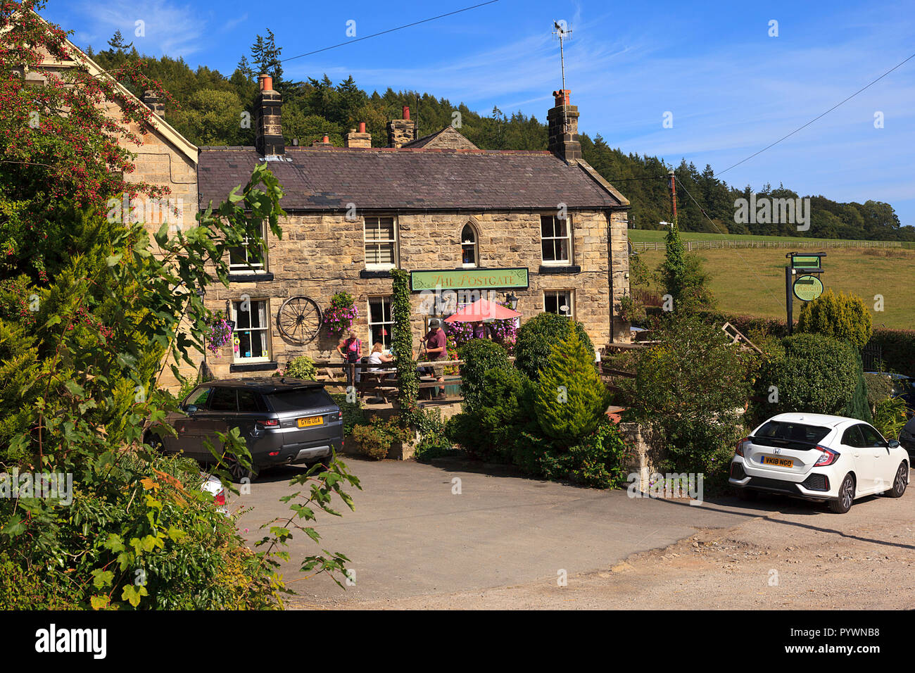The Postgate Inn at Egton Bridge on the North Yorkshire Moors UK Stock