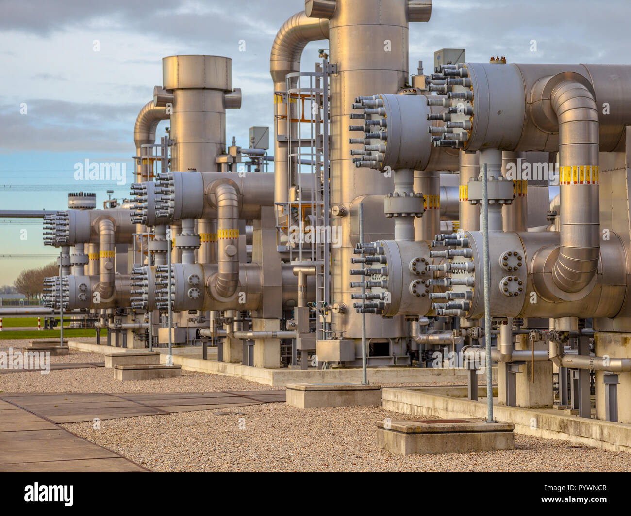 Recently upgraded Modern natural gas field in the Netherlands Stock