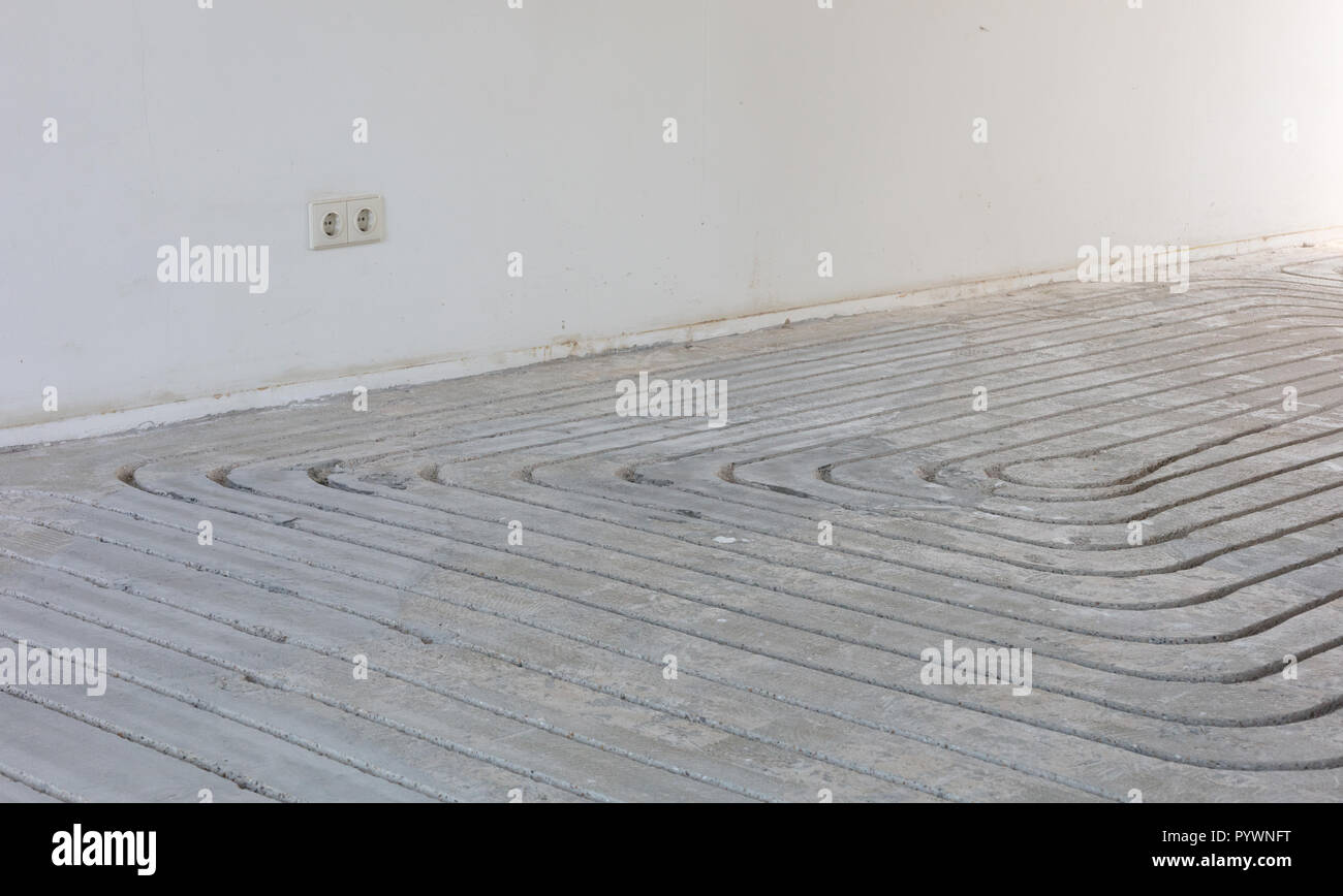 Milling in concrete floor Preparation for underfloor heating Stock