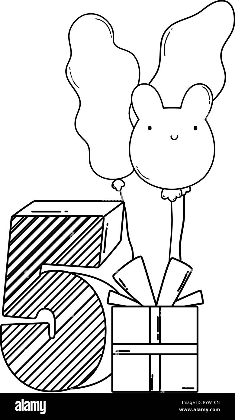 Birthday candle number in black and white Stock Vector Image & Art - Alamy