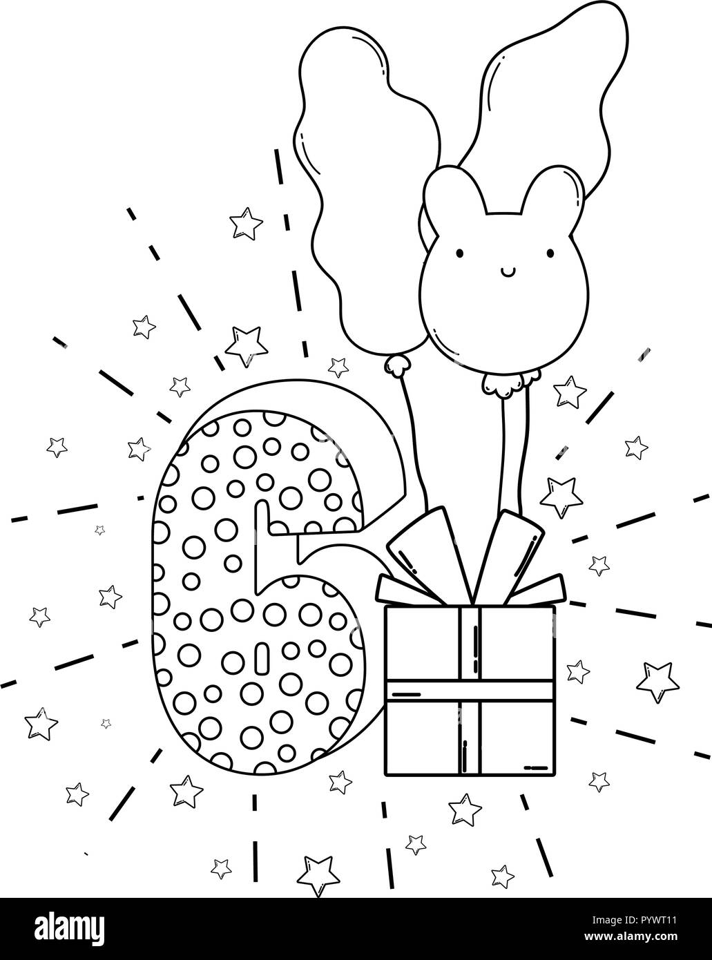 Birthday candle number in black and white Stock Vector Image & Art Alamy