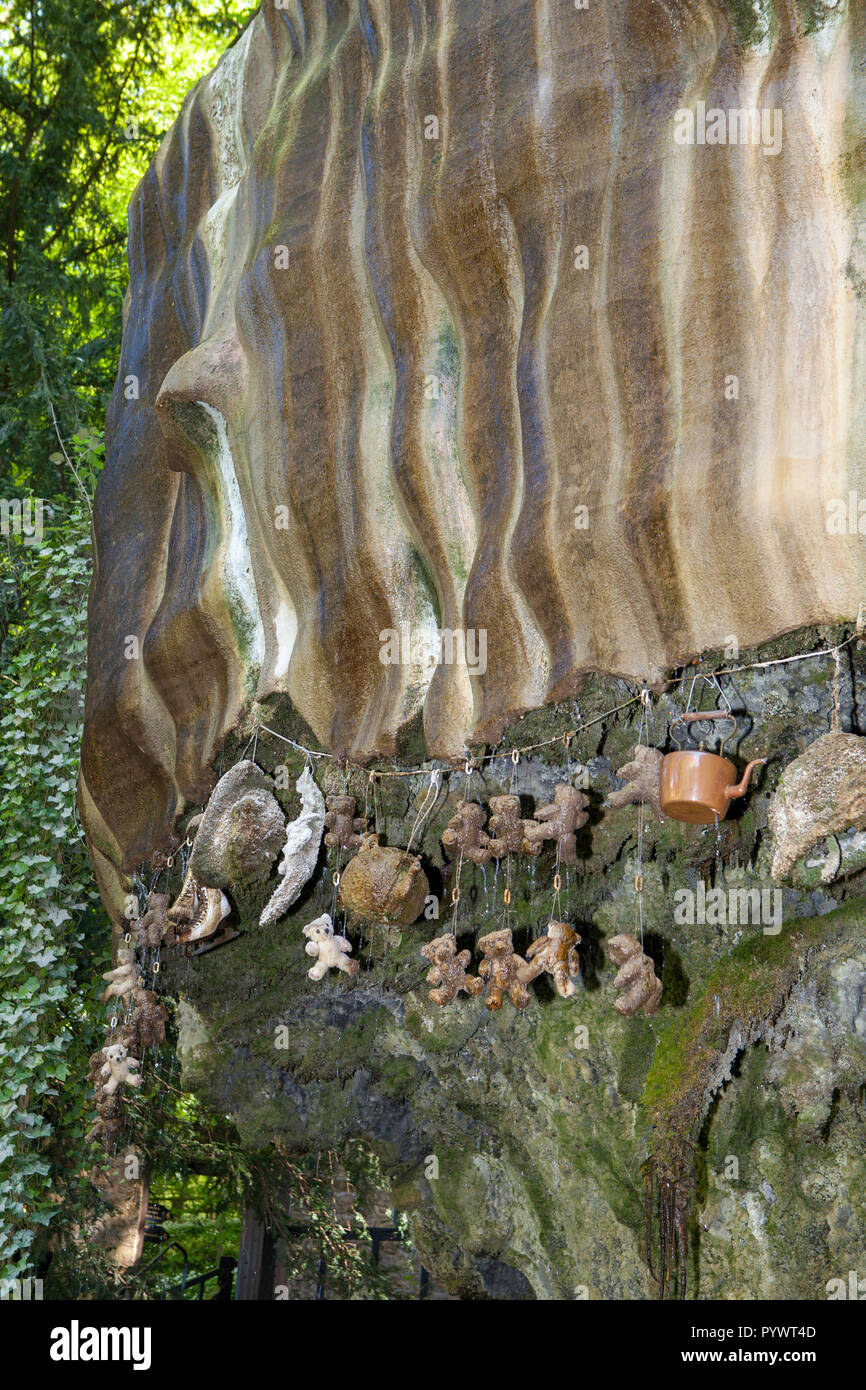 The Petrifying Well at Mother Shipton's Cave, a tourist attraction in Knaresborough, Nidderdale, North Yorkshire Stock Photo