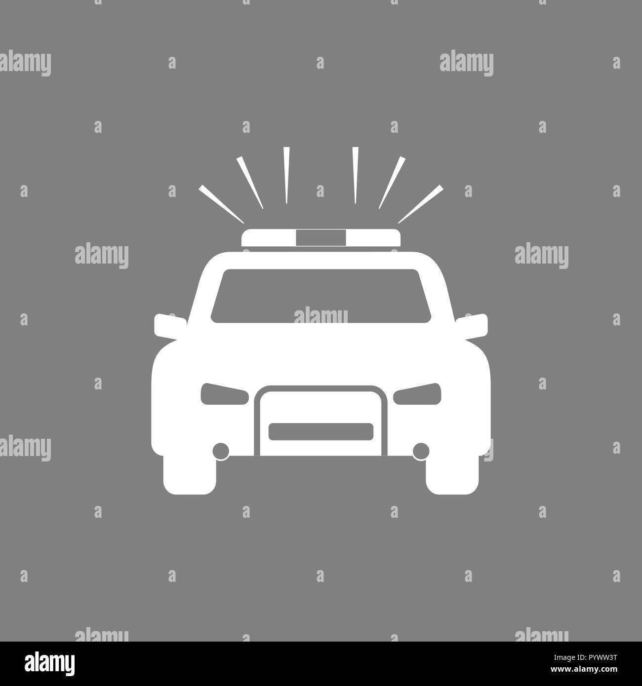 Police car icon. Vector illustrations. Flat design. Stock Vector