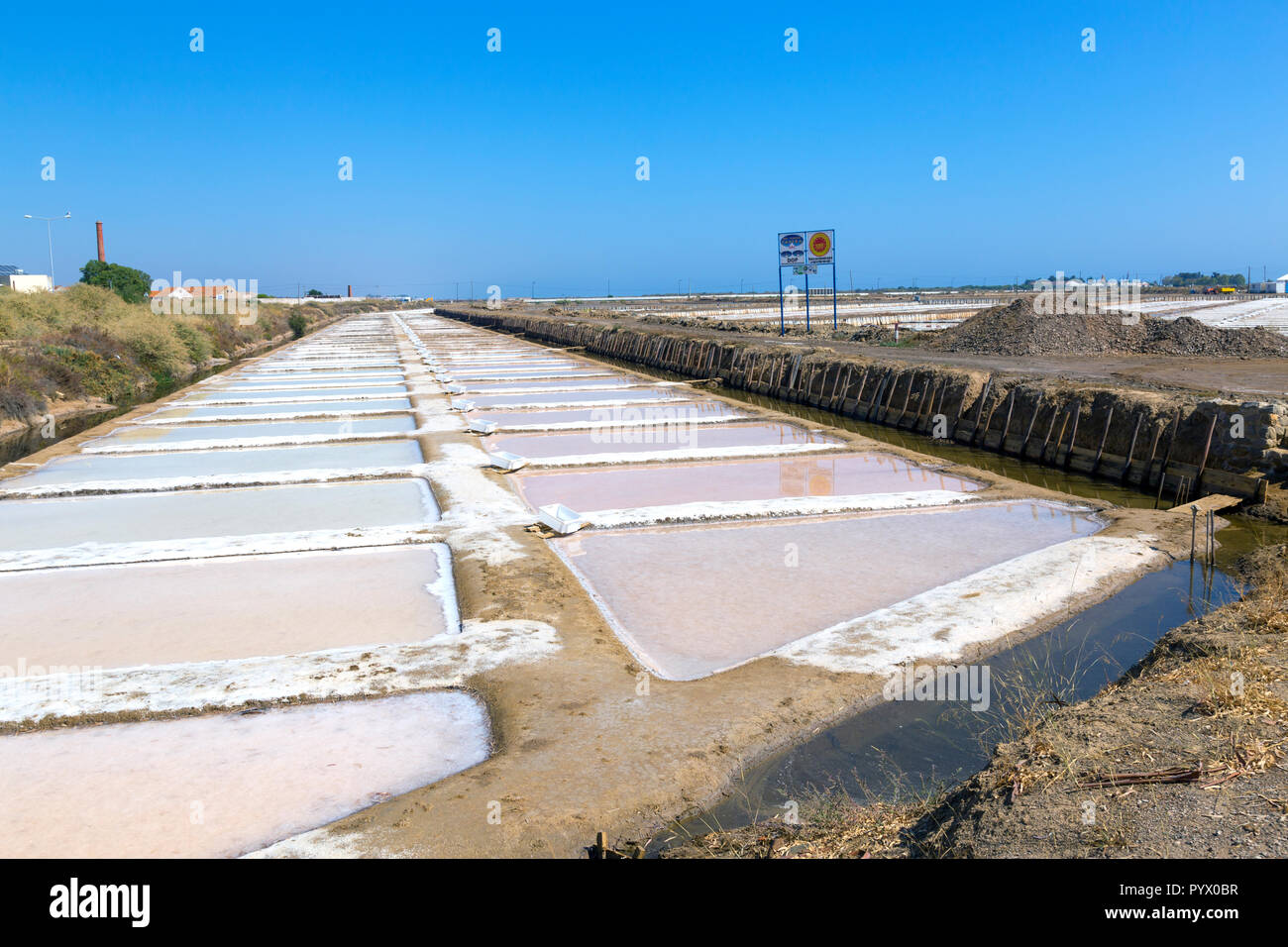 Salt Flats near Tavira, Portugal Stock Photo